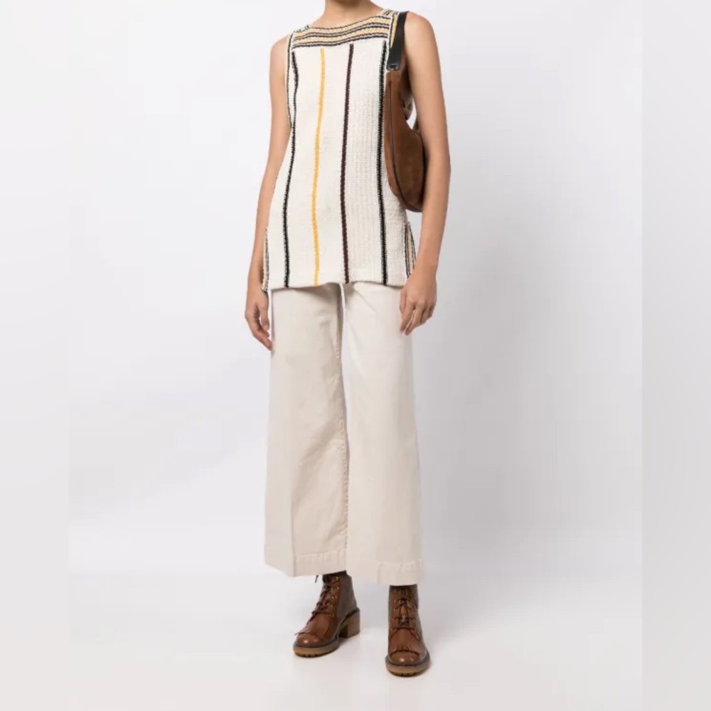NEW $268 FRAME Le Pixie Wide Leg Trouser Pant in Bone Women's Size 27